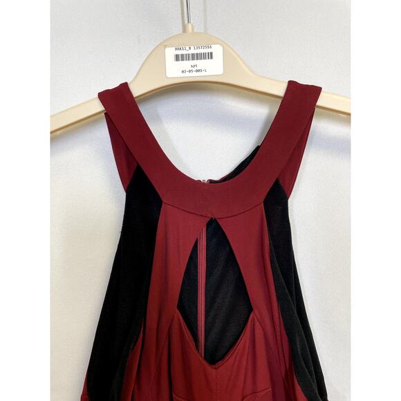 CUT25 Diamond Cutout Keyhole Halter Neck Bodycon Sheath Dress Red Size 2 - Picture 3 of 12